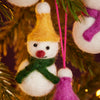 Namaste Set of 6 Felt Snowmen Decorations