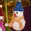 Namaste Set of 6 Felt Snowmen Decorations
