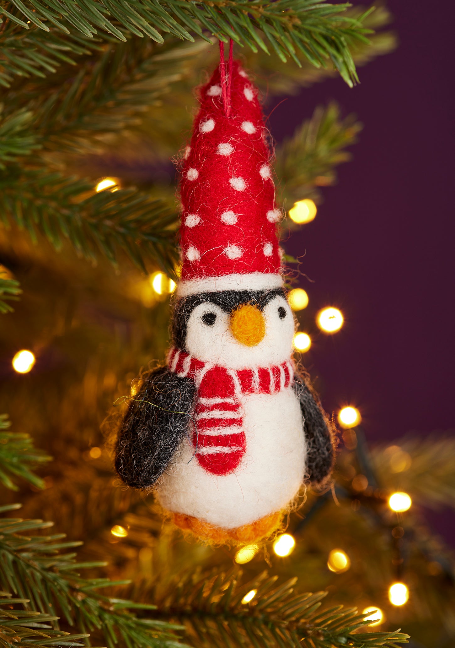 Namaste Felt Penguin with Dotty Hat Decoration