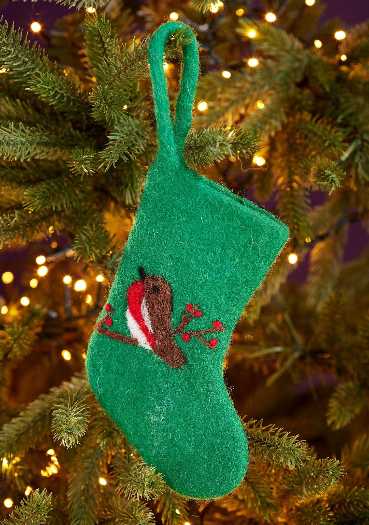 Namaste Felt Sheep/Robin Mini Stocking