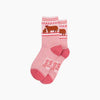 Highland Cow Calf Striped Bamboo Socks in Pink