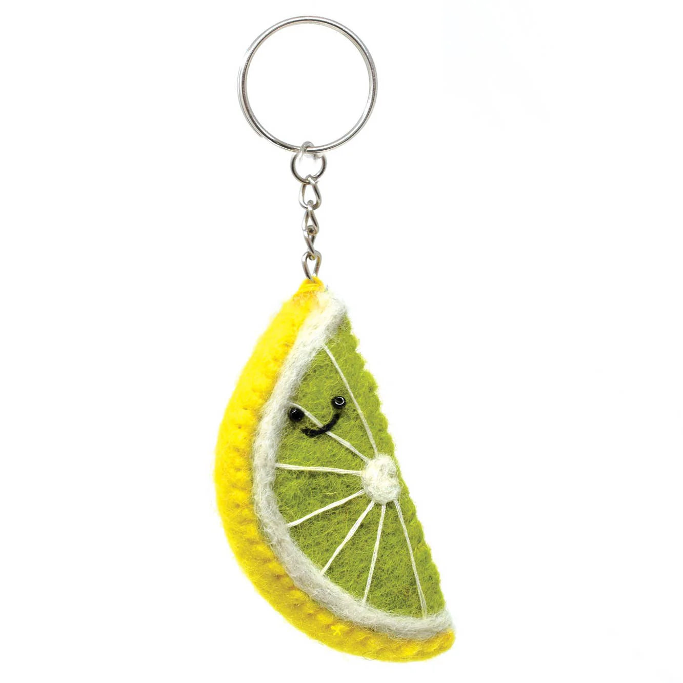 Lime Wool Felt Keyring