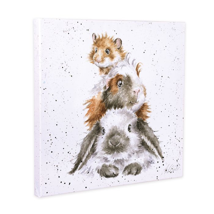 Wrendale Designs 'Piggie in the Middle' Guinea Pig & Rabbit Canvas