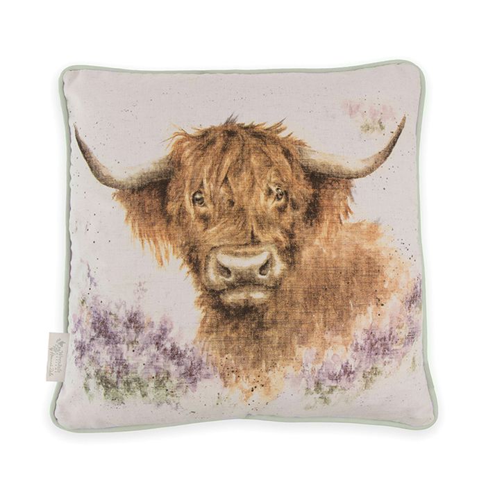 Wrendale Designs 'Highland Heathers' Highland Cow Cushion