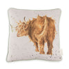 Wrendale Designs 'Highland Heathers' Highland Cow Cushion