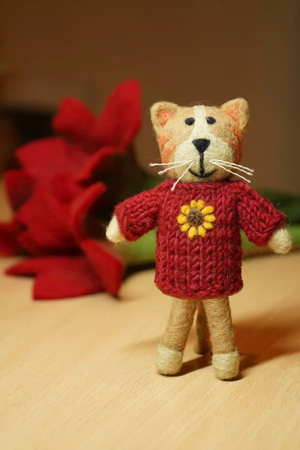 Catalina the Kitten Felted Wool Ornament
