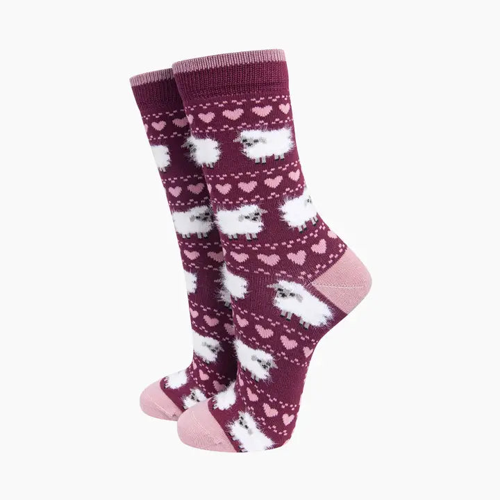 Berry Sheep Women's Fluffy Bamboo Socks
