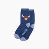 Highland Cow Wool Fluffy Element Socks in Navy Blue