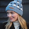 Merino Sheep Roll Black Bobble Beanie