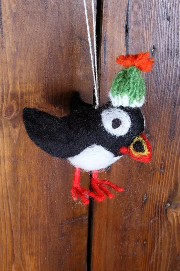 Paul the Puffin Wool Felt Decoration