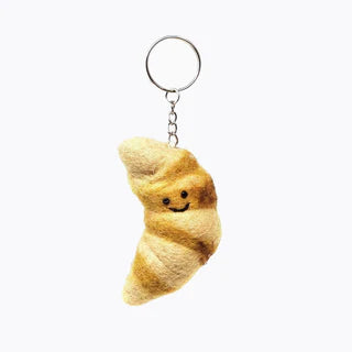 Croissant Wool Felt Keyring