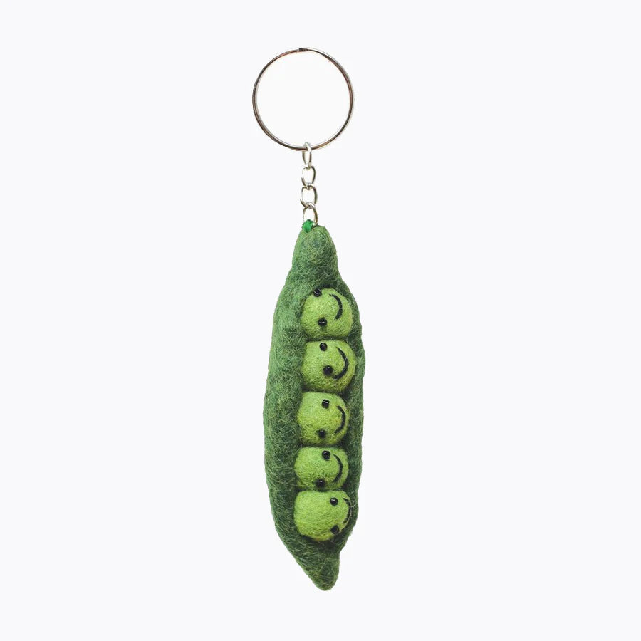 Peas in a Pod Wool Felt Keyring