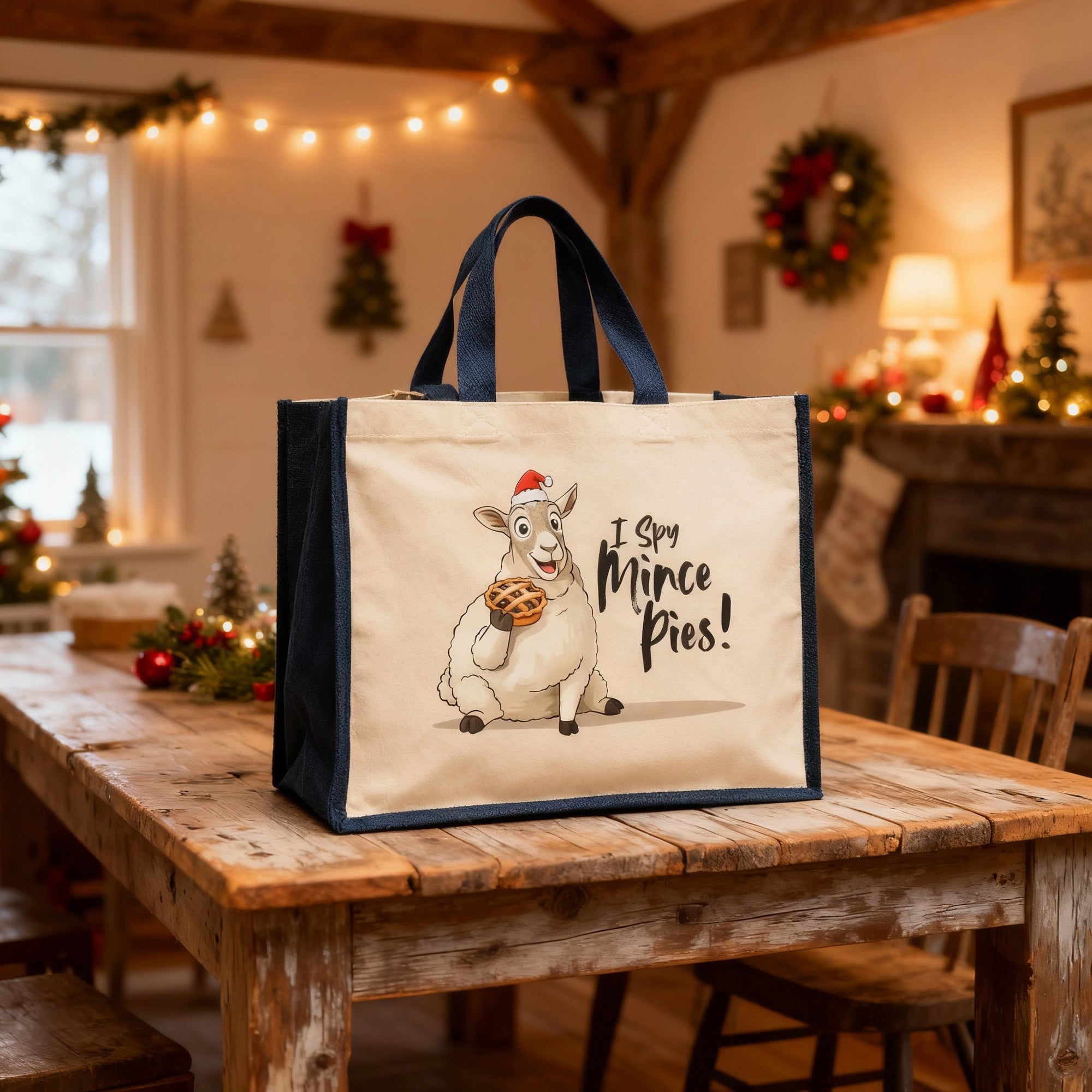 'I Spy Mince Pies' Christmas Tote Bag