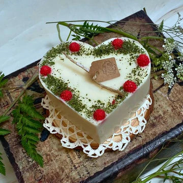 Large Heart Shaped Raspberry Soy Wax Candle