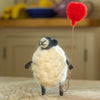 Sheply Sheep With Heart Balloon Felt Ornament