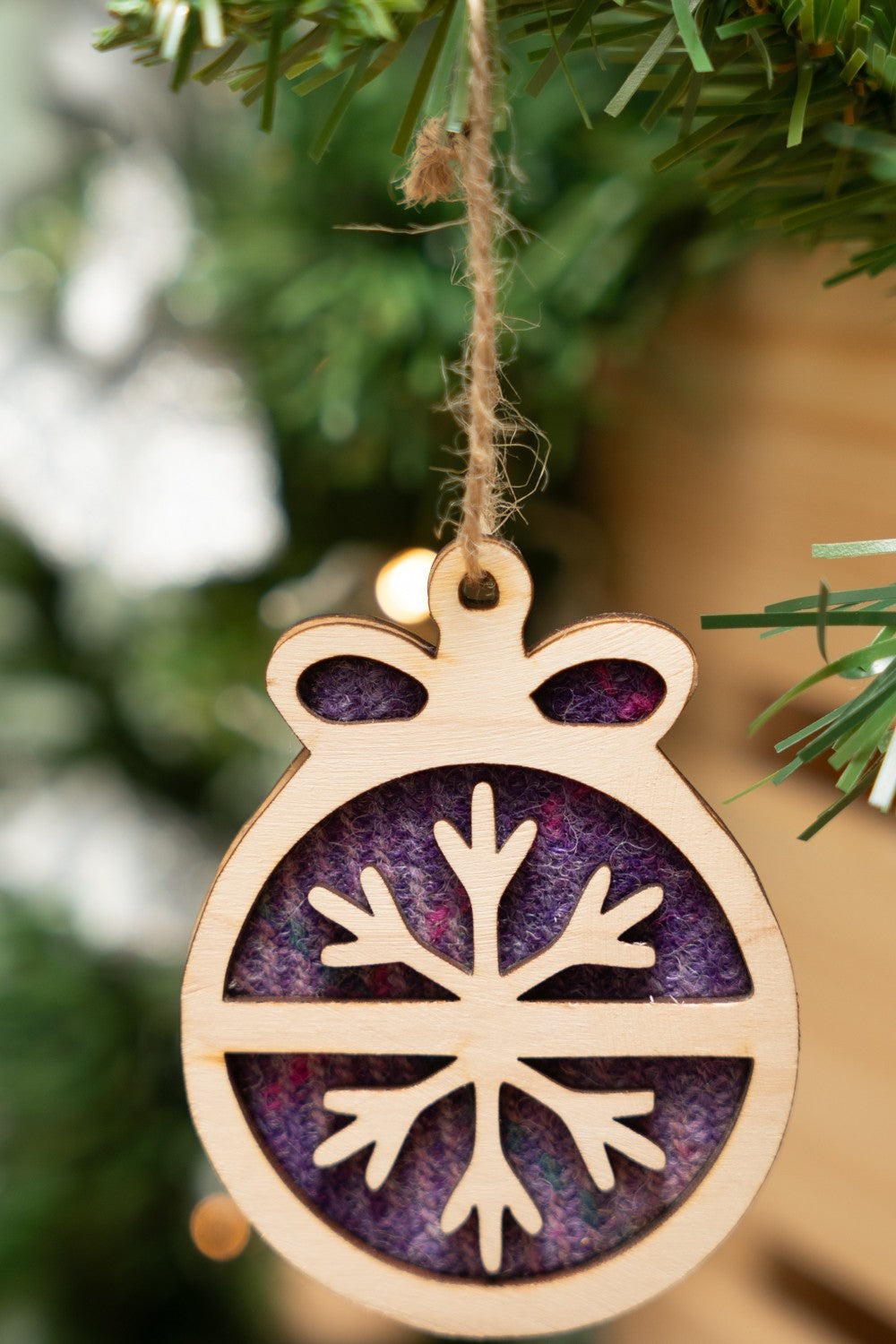 Dalscone Harris Tweed Snowflake Bauble