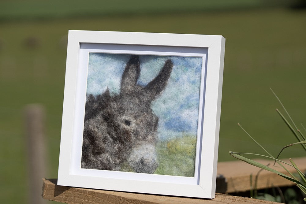Needle Felt Donkey Framed Picture