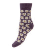 Purple Wool Blend Daisy Socks